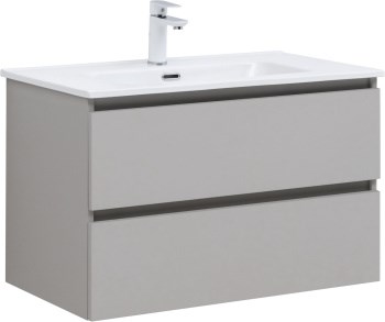 AQUANET Тумба с раковиной Вега 2.0 80 2 ящ. цв.бежевый (раковина Flat) AQUANET-344774