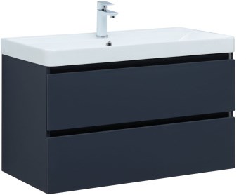 AQUANET Тумба с раковиной Вега 2.0 90 2 ящ. цв.маренго (раковина Ирис) AQUANET-344740