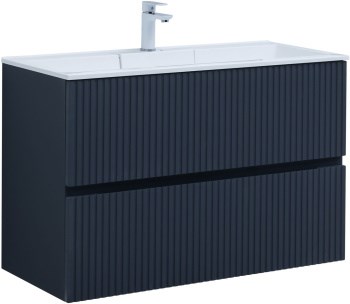 AQUANET Тумба с раковиной Джейн 100 цв.маренго (раковина Фортуна) AQUANET-332522