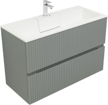 AQUANET Тумба с раковиной Джейн 100 цв.мисти грин (раковина Фортуна) AQUANET-332517
