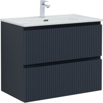 AQUANET Тумба с раковиной Джейн 80 цв.маренго (раковина Flat) AQUANET-332539