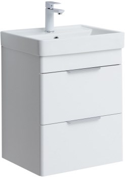 AQUANET Тумба с раковиной Ирис new 50 (Ирис Т) подвесная 2 ящ. цв. белый глянец AQUANET-367336