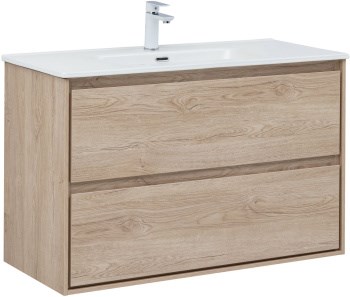 AQUANET Тумба с раковиной Милан (Flash) 100 цв. дуб светлый AQUANET-340339