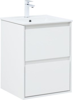 AQUANET Тумба с раковиной Милан 50 цв. белый глянец AQUANET-340151