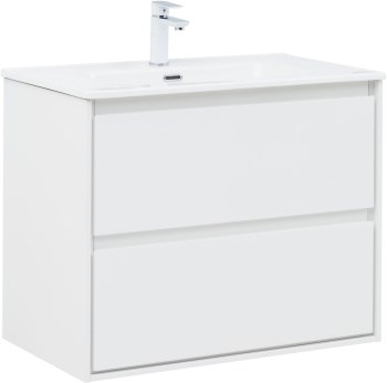 AQUANET Тумба с раковиной Милан 80 цв. белый глянец AQUANET-340154