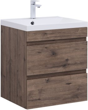 AQUANET Тумба с раковиной Нота new 58 цв.дуб веллингтон табак AQUANET-335875