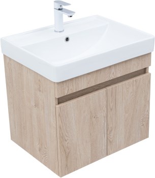 AQUANET Тумба с раковиной Оптима 60 цв. дуб светлый AQUANET-345353
