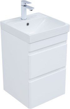 AQUANET Тумба с раковиной Слим 40 2 ящ. цв.белый сатин AQUANET-348173