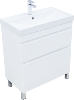 AQUANET Тумба с раковиной Слим 70 напольная 2 ящ. цв.белый сатин AQUANET-348180
