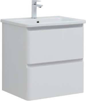 AQUANET Тумба с раковиной Эмбер 60 2 ящ. цв.белый матовый (раковина Urban) AQUANET-332503