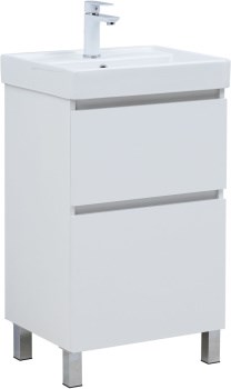 AQUANET Тумба под раковину Вега 50 напольная белый глянец AQUANET-362545
