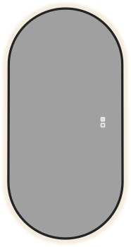AQUANET Зеркало Контур 500х1000 LED TX овал, антипар, черный AQUANET-367656