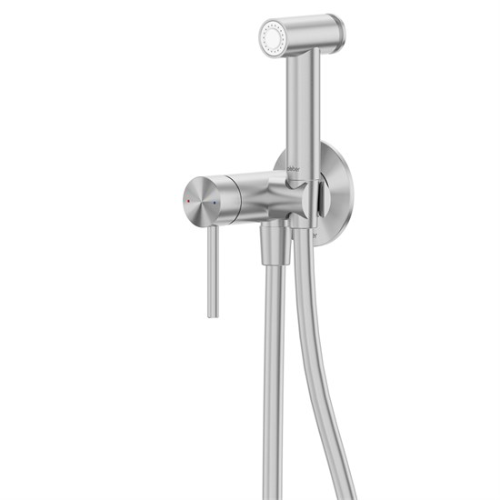 ABBER Смеситель Wasser Kreis 316 AF8125BST с гигиеническим душем, брашированная сталь AF8125BST