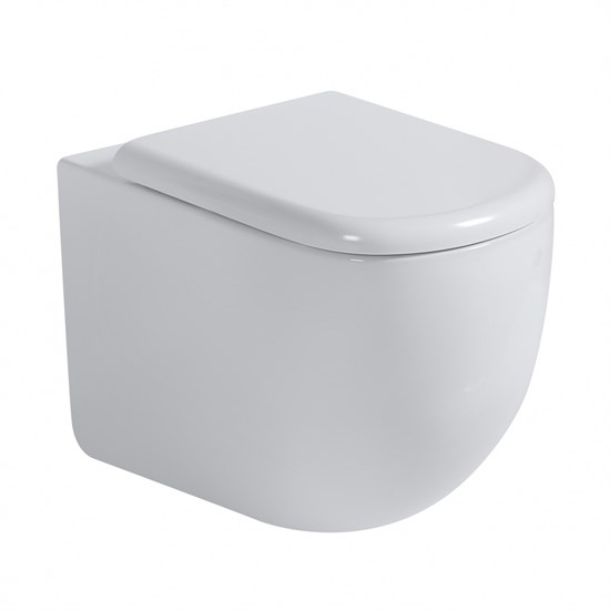 ABBER Унитаз Bequem AC1135T приставной белый, безободковый, смыв торнадо AC1135T