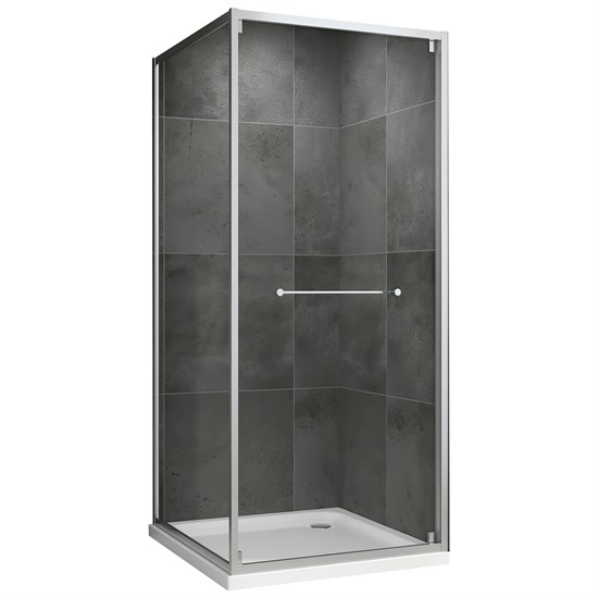 ABBER Schwarzer Diamant Душевой уголок квадратный двери раздвижные размер 90x90 см, профиль - хром / стекло - прозрачное AG0A090