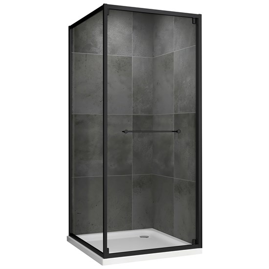 ABBER Schwarzer Diamant Душевой уголок квадратный двери раздвижные размер 90x90 см, профиль - черный / стекло - прозрачное AG0A090B