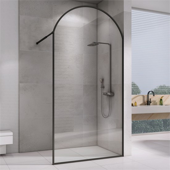 ABBER Immer Offen Душевая перегородка профиль - черный / стекло - прозрачное ширина 120 см AG64120BN