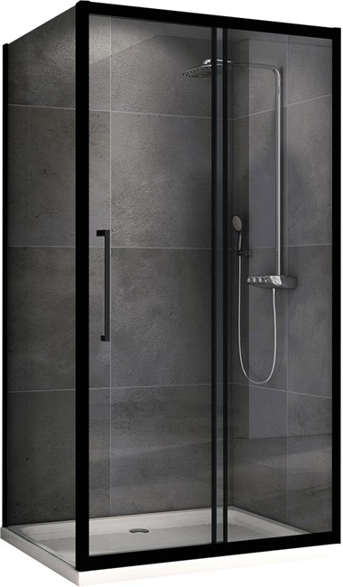 ABBER Schwarzer Diamant Душевой уголок прямоугольный двери раздвижные размер 120x60 см, профиль - черный / стекло - прозрачное AG30120BH-S60B