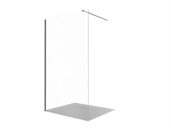 AQUATEK Душевая перегородка Walk in с держателем 800x2000 профиль оружейная сталь, стекло прозрачное 8мм AQ.WI.080.1GM