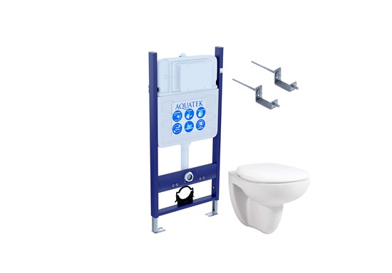 AQUATEK SET КАИР KKI/14 (рама Standard INS-0000014 и крепежаKKI-0000002 +унитаз AQ1170-00 КАИР с тонким сиденьем soft-close SET AQUATEK КАИР  KKI/14