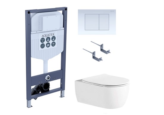 AQUATEK SET ЕВРОПА New-INS23-009 4в1 (рама INS-0000023 +крепление KKI-0000001 +кнопка KDI-0000009 +унитаз AQ1106L-00 с тонким сиденьем sc) SET ЕВРОПА New-INS23-009 4в1