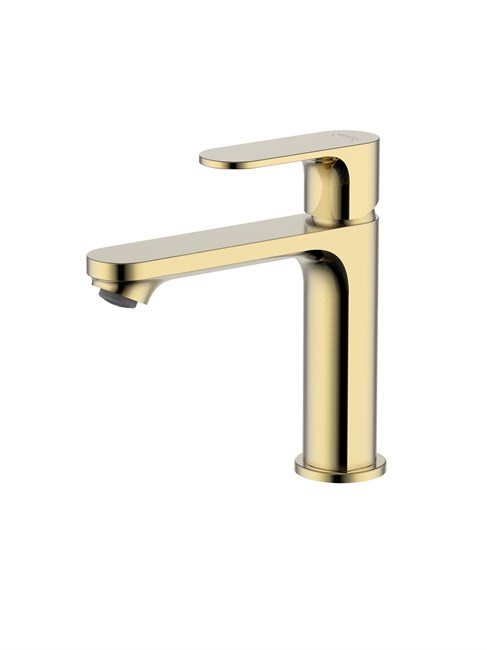 AQUATEK Alpha Смеситель для раковины 110 без донного клапана, шлиф. золото AQ1910BG