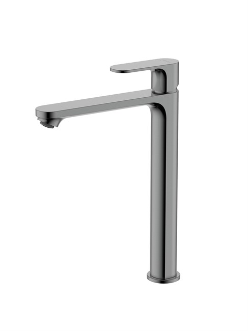 AQUATEK Alpha Смеситель для раковины высокий 245 без донного клапана, оружейная сталь AQ1904BGM