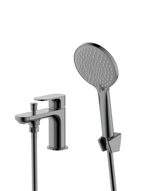 AQUATEK Alpha Смеситель врезной на борт ванны на 1 отв., оружейная сталь AQ1944BGM