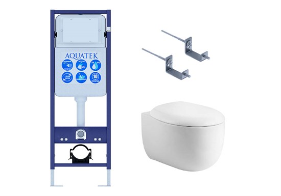 AQUATEK SET АЛЬТАИР INS17 (рама INS-0000017 +крепление KKI-0000002 +унитаз AQ1980-00 +тонкое сиденье плавного закрывания) SET AQUATEK АЛЬТАИР INS17
