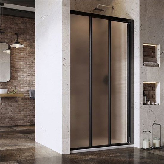 RAVAK Душевые двери раздвижные ASDP3-120 198 профиль черный, матовое стекло Grape 00VG03R2ZG