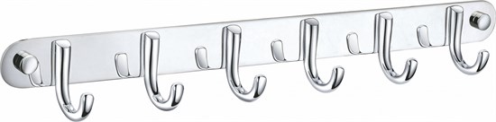 WONZON & WOGHAND Вешалка с 6 крючками для ванной , Хром (WW-9384-6) WW-9384-6