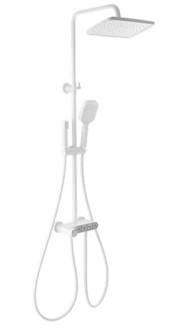 WONZON & WOGHAND Душевая система с термостатом MUSE Corno, Белый матовый (WW-B3112-MW) WW-B3112-MW