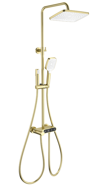 WONZON & WOGHAND Душевая система с термостатом MUSE Corno, Брашированное золото (WW-B3112-BG) WW-B3112-BG