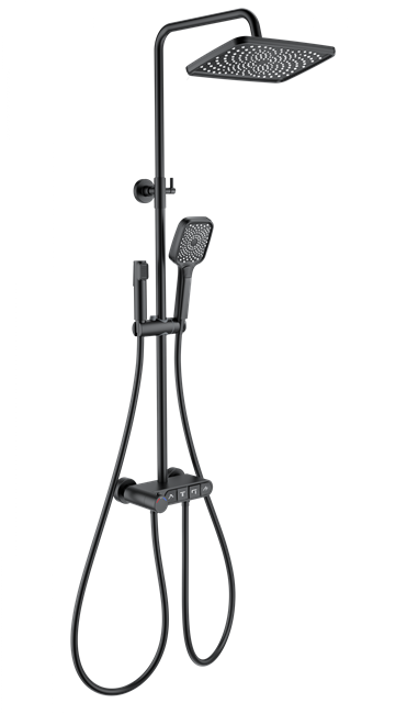 WONZON & WOGHAND Душевая система с термостатом MUSE Corno, Черный матовый (WW-B3112-MB) WW-B3112-MB