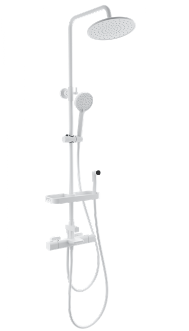 WONZON & WOGHAND Душевая система с термостатом Plate, Белый матовый (WW-C3017-A1-MW) WW-C3017-A1-MW