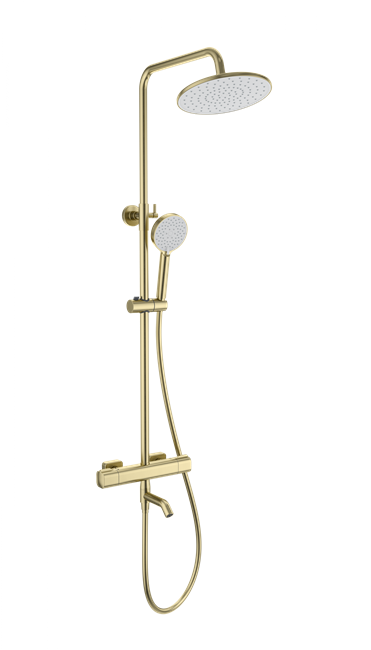 WONZON & WOGHAND Душевая система с термостатом STAY 1, Брашированное золото (WW-B3051-A1-BG) WW-B3051-A1-BG