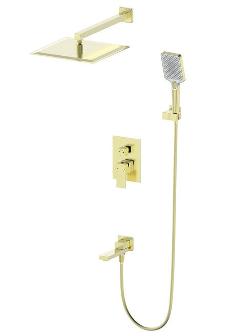WONZON & WOGHAND Душевая система встраиваемая CUBE, Брашированное золото (WW-88939016-BG) WW-88939016-BG