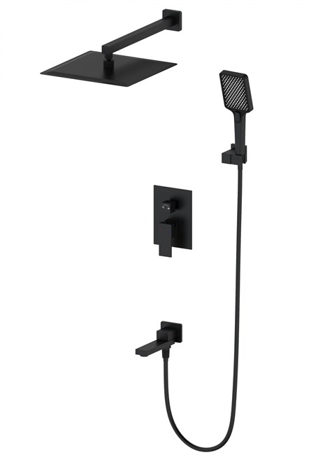 WONZON & WOGHAND Душевая система встраиваемая CUBE, Черный матовый (WW-88939016-MB) WW-88939016-MB