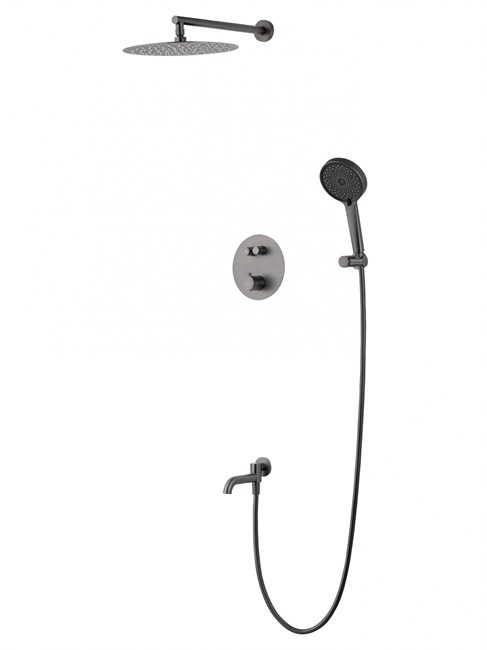 WONZON & WOGHAND Душевая система с термостатом встраиваемая STICK, Темный графит (WW-88929010-BGM) WW-88929010-BGM