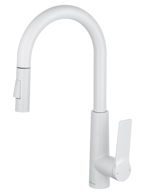 WONZON & WOGHAND Смеситель для кухни с выдвижным изливом , Белый матовый (WW-A20782-MW) WW-A20782-MW