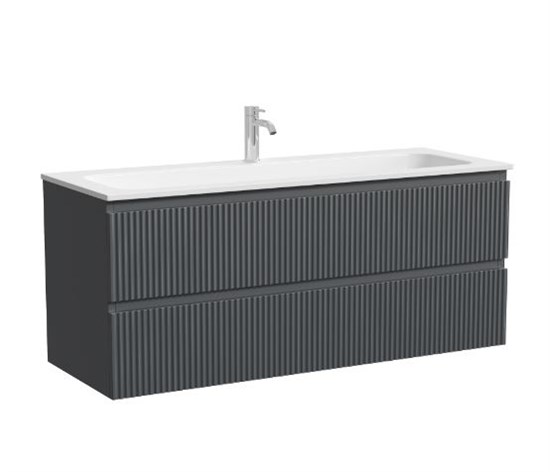 SANCOS Тумба подвесная Сноб Р (Snob R) 1195х445х500, c двумя ящиками оснащенными доводчиками, темный антрацит матовый, арт.SNR120MDH SNR120MDH
