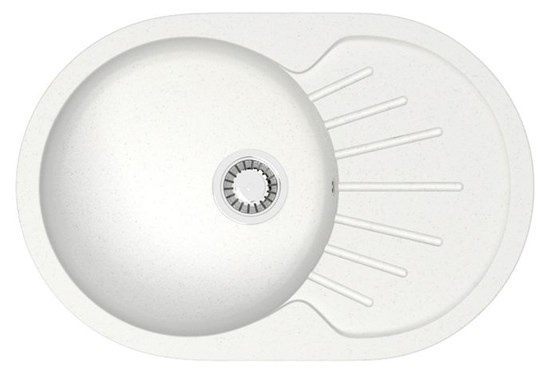 AZARIO Кухонная мойка Флора 730x450x215 искусственный мрамор, цвет белый (CS00079910) CS00079910