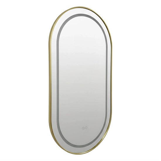 AZARIO Зеркало с подсветкой в ванную Джоли 500х900х30 АZ-LED012625 цвет золотой матовый АZ-LED012625