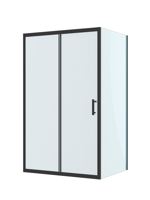 BELBAGNO Uno-195 Душевой уголок прямоугольный размер 110x70 см, двери раздвижные, профиль - черный матовый / стекло - прозрачное UNO-195-AH-1-110/70-C-NERO
