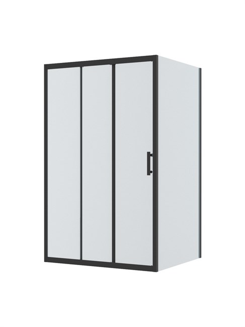 BELBAGNO Uno-195 Душевой уголок прямоугольный размер 120x100 см, двери раздвижные, профиль - черный матовый / стекло - прозрачное UNO-195-AHF-31-120/100-C-NERO