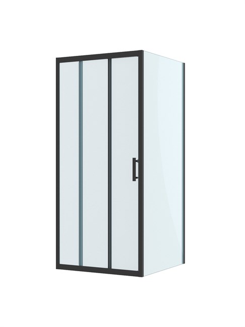 BELBAGNO Uno-195 Душевой уголок прямоугольный размер 100x70 см, двери раздвижные, профиль - черный матовый / стекло - прозрачное UNO-195-AHF-31-100/70-C-NERO