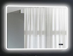 ESBANO Led Зеркало, ШВГ: 120x70х5, LED-подсветка, антизапотевание, часы - фото 55284