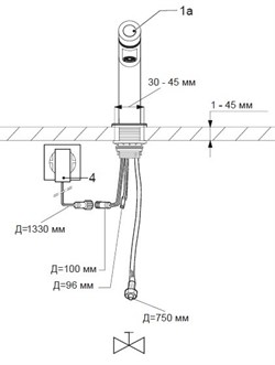 MISCEA LIGHT Standard Автоматический смеситель для раковины без дозатора мыла - фото 58293