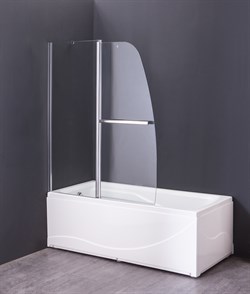 GROSSMAN Шторка для ванны GR-100/2 (140*120) алюминиевый профиль, стекло ПРОЗРАЧНОЕ 6мм GR-100/2 - фото 70574