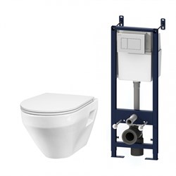 AM.PM Комплект инсталляция с клав белый с подвесным унитазом Spirit с сид м/лифт IS301.701738